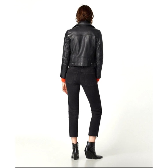 Zara Metal Heart Grommets Ankle Grazer Mid Rise Jeans Raw Hem Black Distressed 2 - Picture 6 of 16